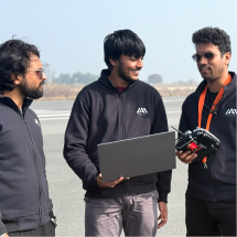 Engineer working on aircraft design