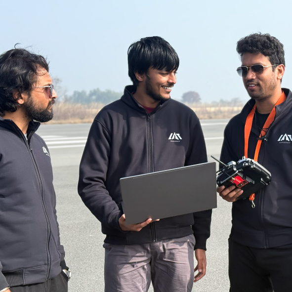 Engineer working on aircraft design