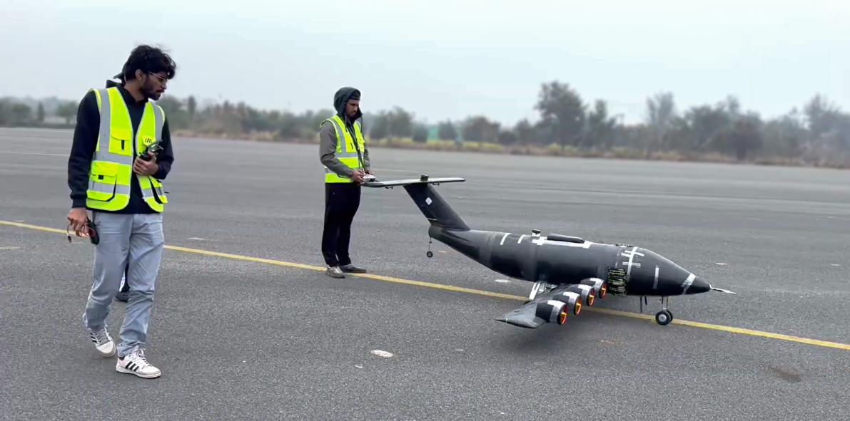 Engineer working on aircraft design