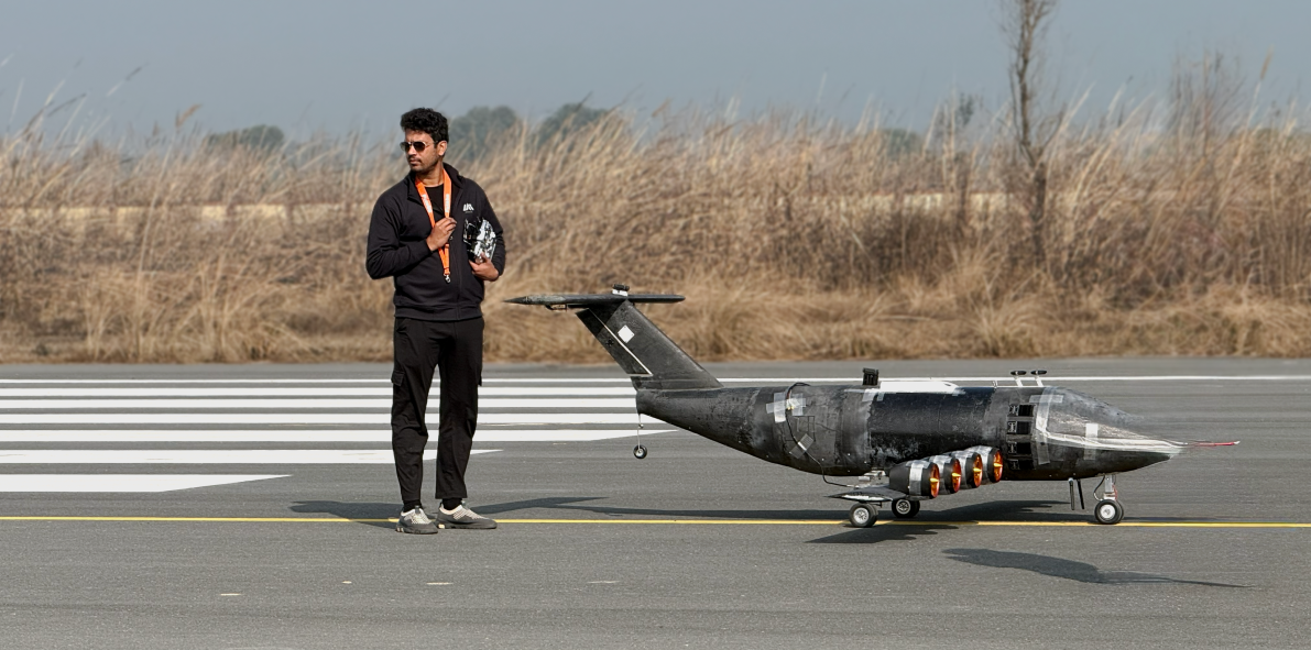 Engineer working on aircraft design
